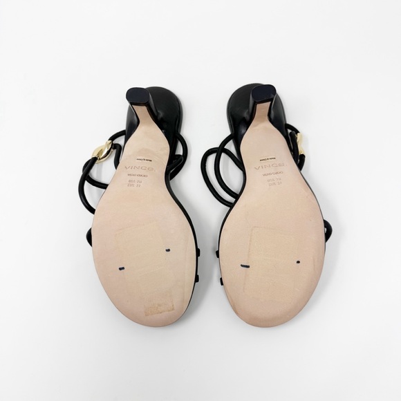 New Vince Jolie Leather Twist Sandal Black Sz 7 - Picture 11 of 12